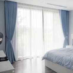 Rèm vải 2 lớp phòng khách hiện đại