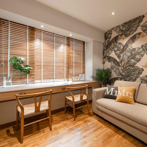 Rèm gỗ cửa sổ cho phòng khách hiện đại sang trọng