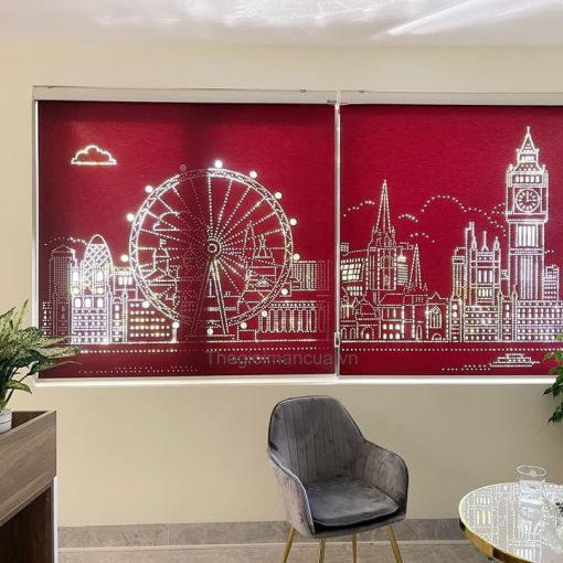 Rèm cuốn xuyên sáng khắc laser Hàn Quốc