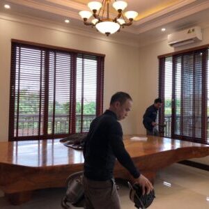 Rèm gỗ tự nhiên cho không gian phòng khách