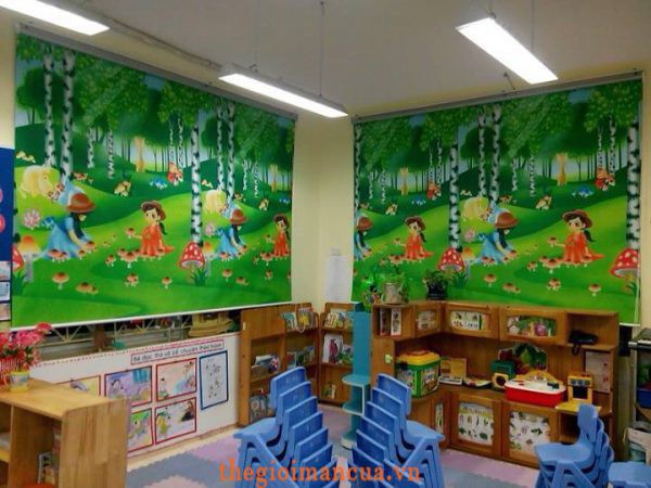 Rèm cửa sổ cuốn in tranh