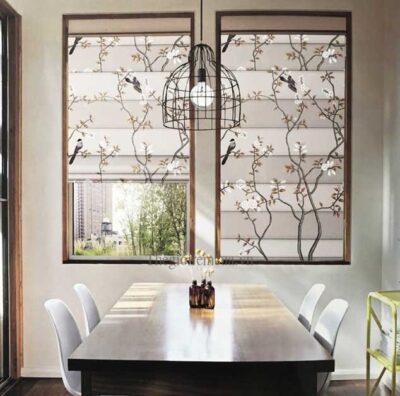 Rèm roman hoa văn nhập khẩu Hàn Quốc cao cấp cản sáng