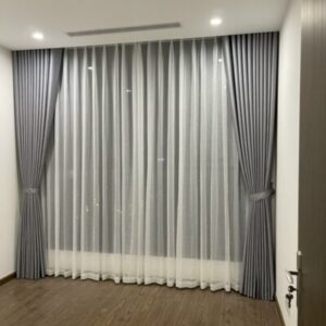 Rèm vải màu xanh