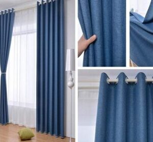 Rèm vải màu xanh